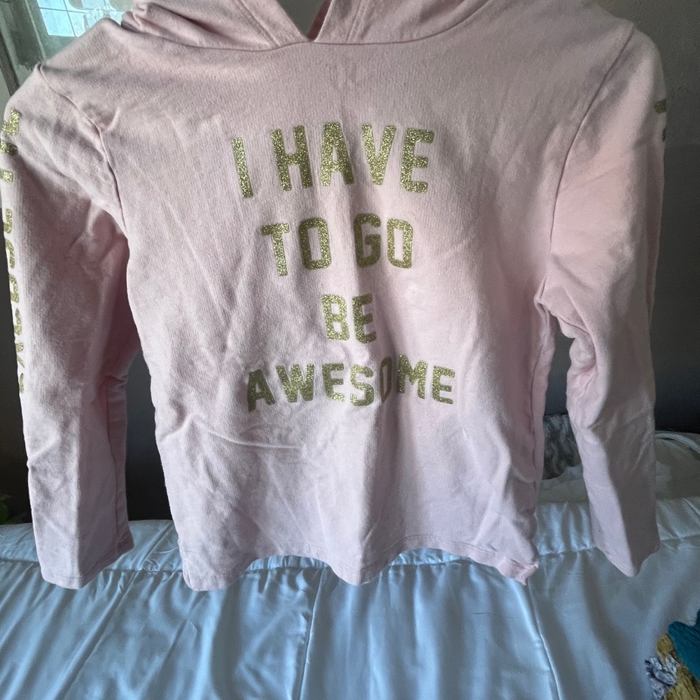 Carter's Light Pink Hoodie with Gold Text